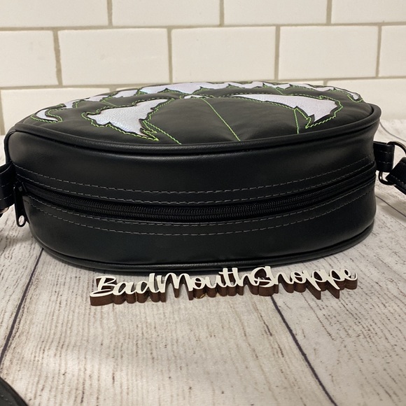 *Love Pain and Stitches Black and Holo Bad Company Pumpkin Crossbody Purse - Picture 6 of 8